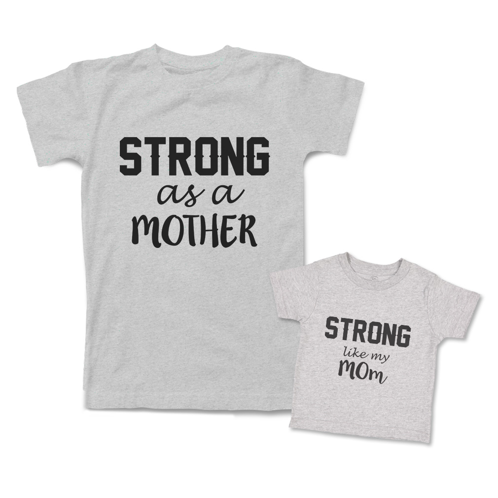 Mommy and Me Outfits Strong like My Mom as A Mother Knit Cotton Match Clothes - Picture 9 of 9