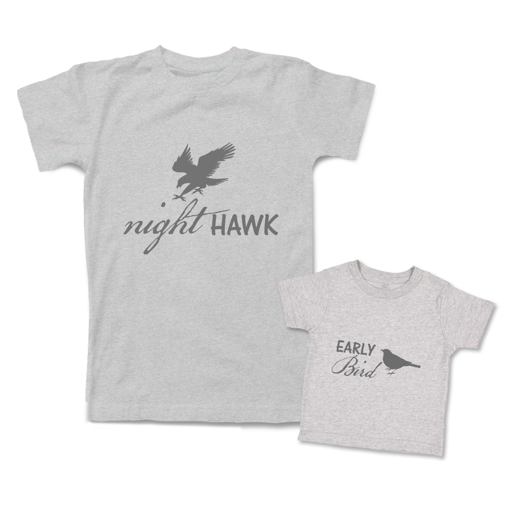 Love Mommy and Me Outfits Night Hawk Eagle Early Bird Crow Cotton Match Clothes - Picture 9 of 9