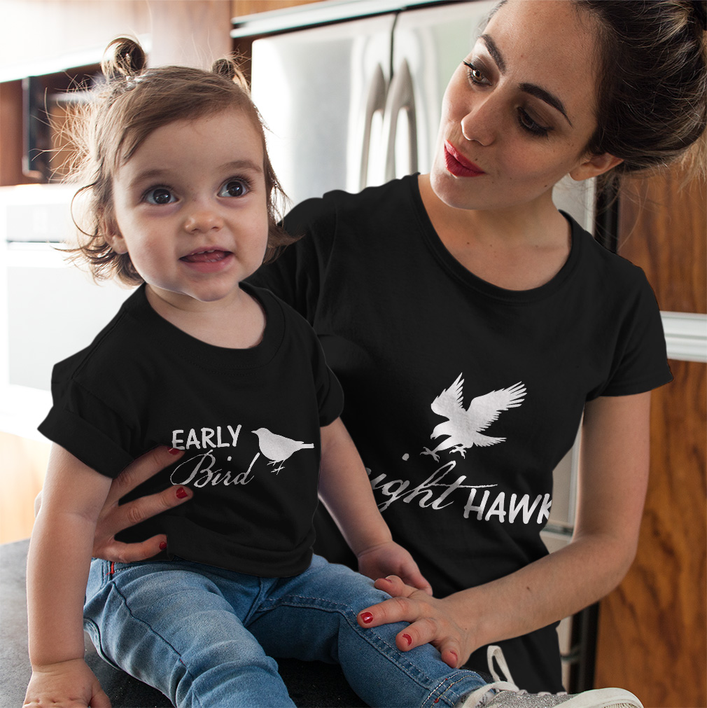 Love Mommy and Me Outfits Night Hawk Eagle Early Bird Crow Cotton Match Clothes - Picture 4 of 9