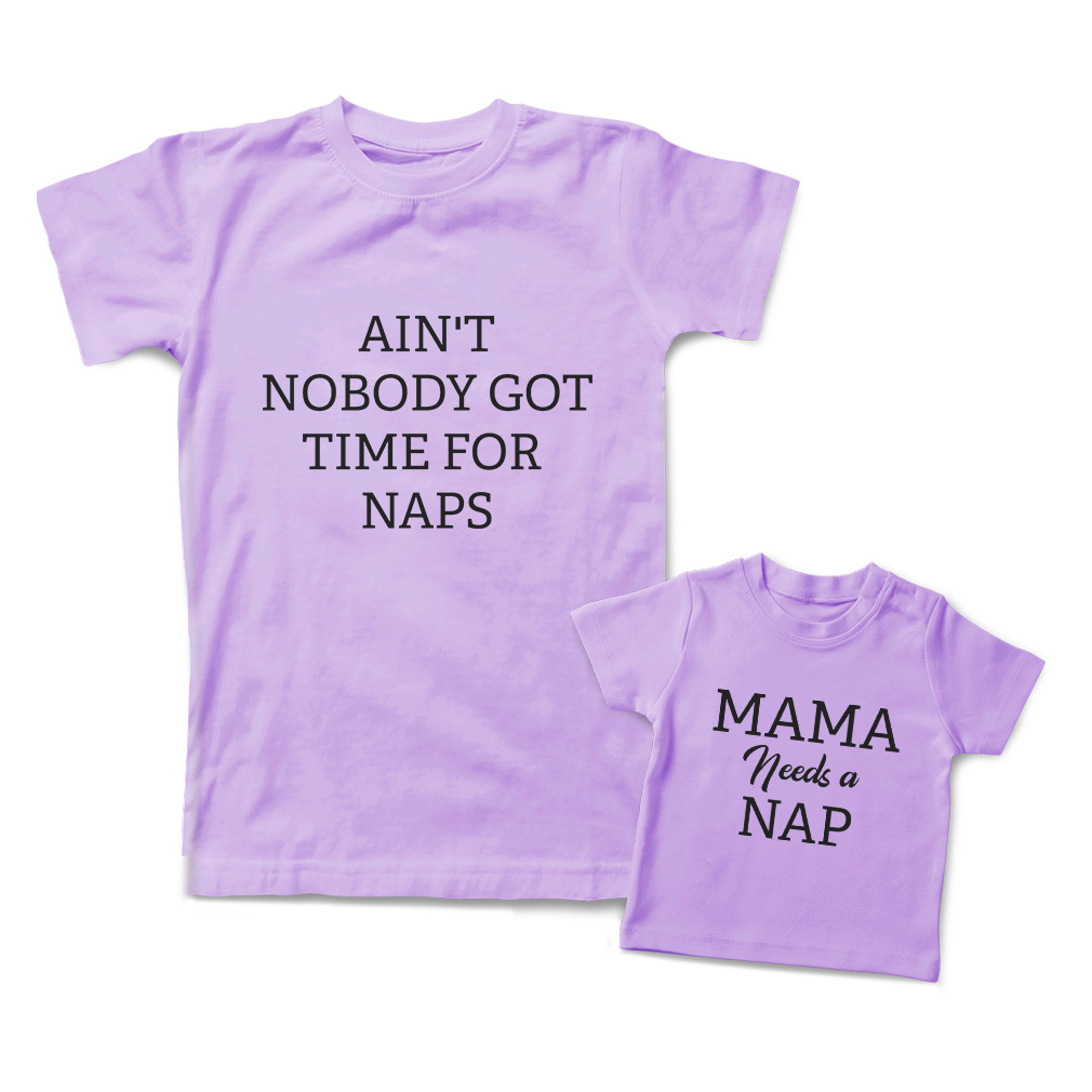 Mommy and Me Outfits Mama Needs A Nap Not Nobody Got Time for Naps Match Clothes - Picture 8 of 9