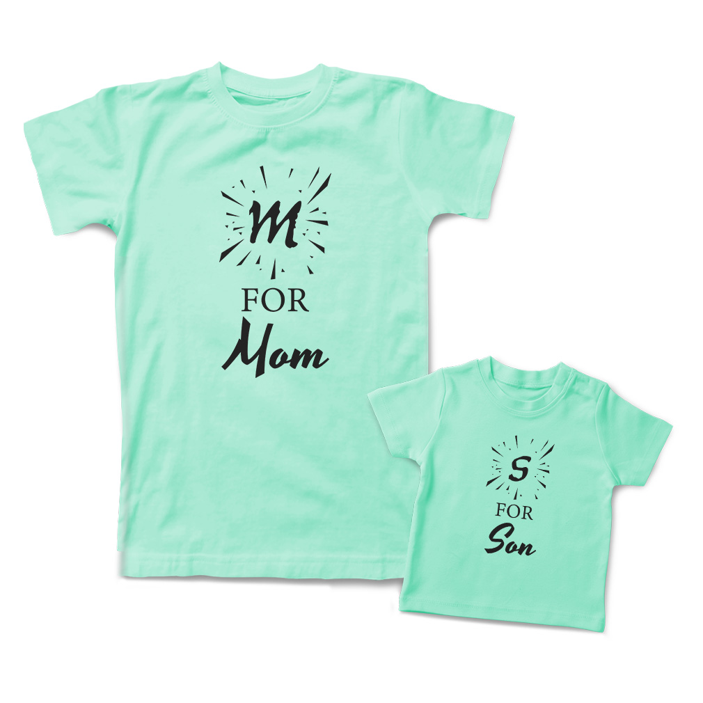 Mommy and Me Outfits M for Mom Sparkle S for Son Sparkle Cotton Match Clothes - Picture 7 of 9