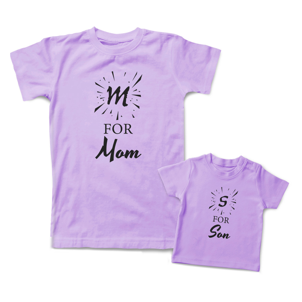 Mommy and Me Outfits M for Mom Sparkle S for Son Sparkle Cotton Match Clothes - Picture 8 of 9