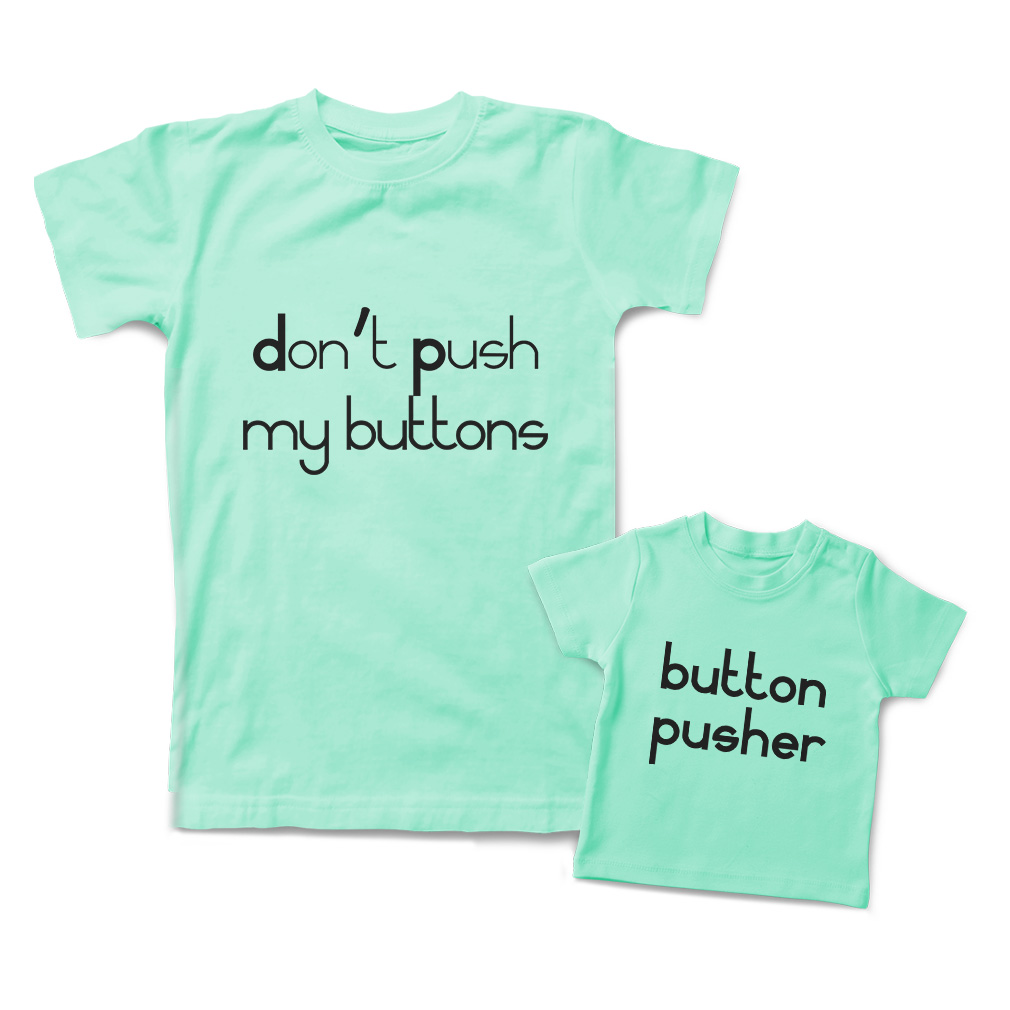 Mom Mommy and Me Outfits Do Not Push My Buttons Pusher Knit Cotton Match Clothes - Picture 7 of 9
