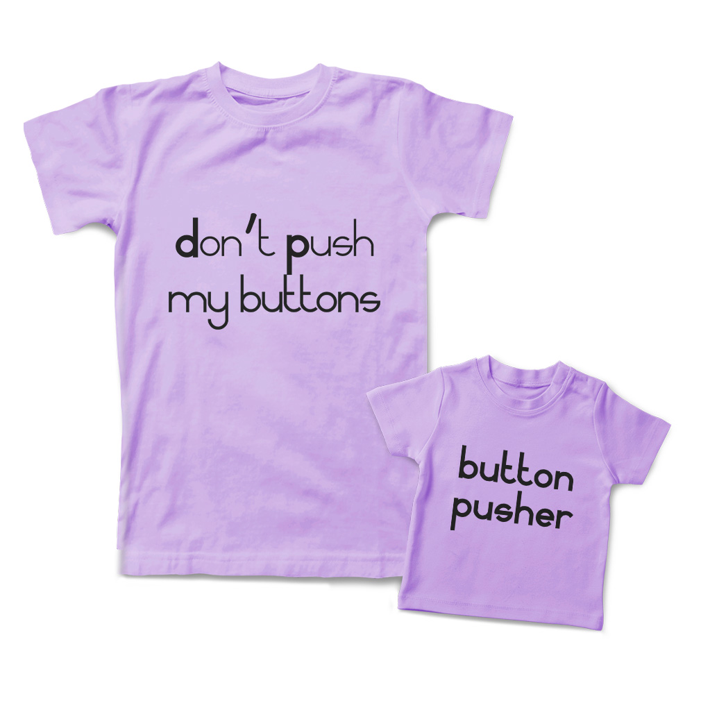 Mom Mommy and Me Outfits Do Not Push My Buttons Pusher Knit Cotton Match Clothes - Picture 8 of 9