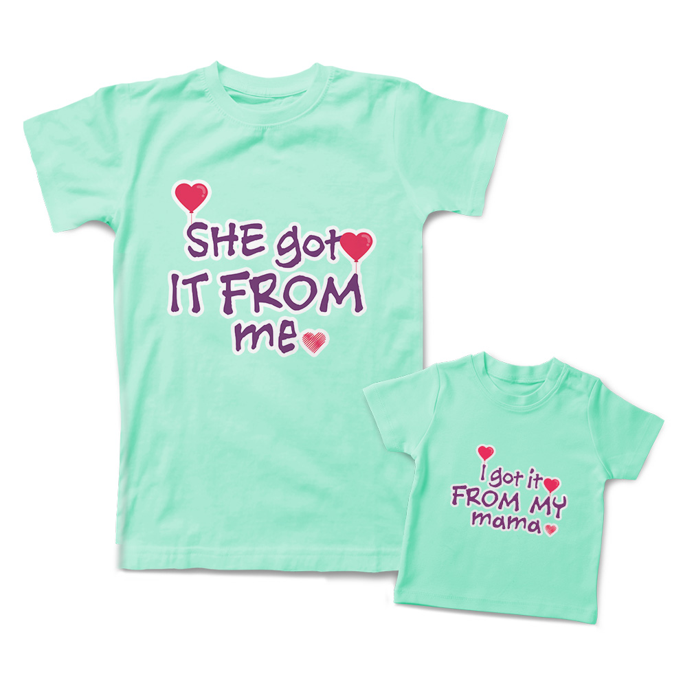 Mom Mommy and Me Outfits I Got It from My Mama She from Me Heart Match Clothes - Picture 7 of 9