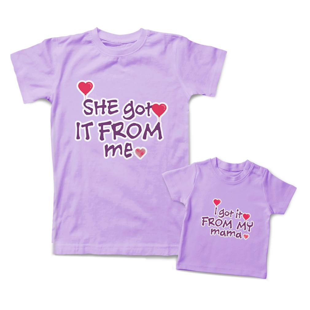 Mom Mommy and Me Outfits I Got It from My Mama She from Me Heart Match Clothes - Picture 8 of 9
