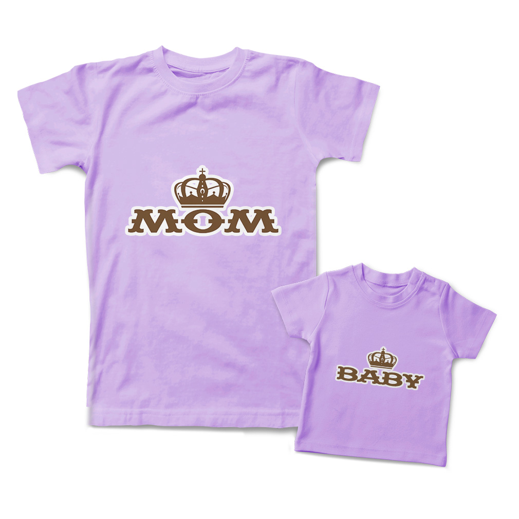 Love Mommy and Me Outfits Mom Baby Crown Knit Cotton Match Clothes - Picture 8 of 9