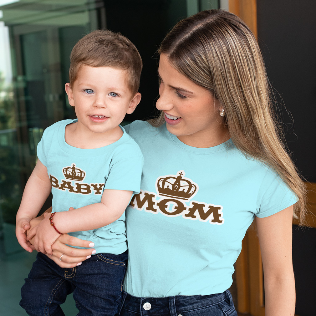 Love Mommy and Me Outfits Mom Baby Crown Knit Cotton Match Clothes - Picture 3 of 9