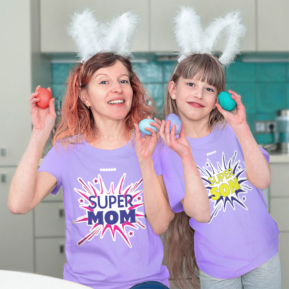 Mommy and Me Outfits Super Mom Son Sparkling Crackers Star Cotton Match Clothes - Picture 4 of 9