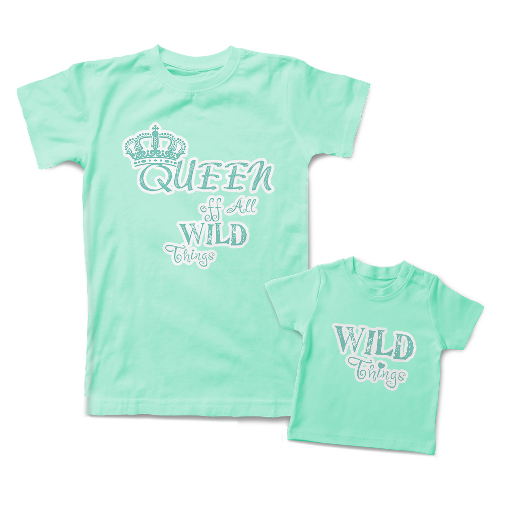 Mommy and Me Outfits Queen of All Wild Things Crown Heart Love Match Clothes - Picture 7 of 9