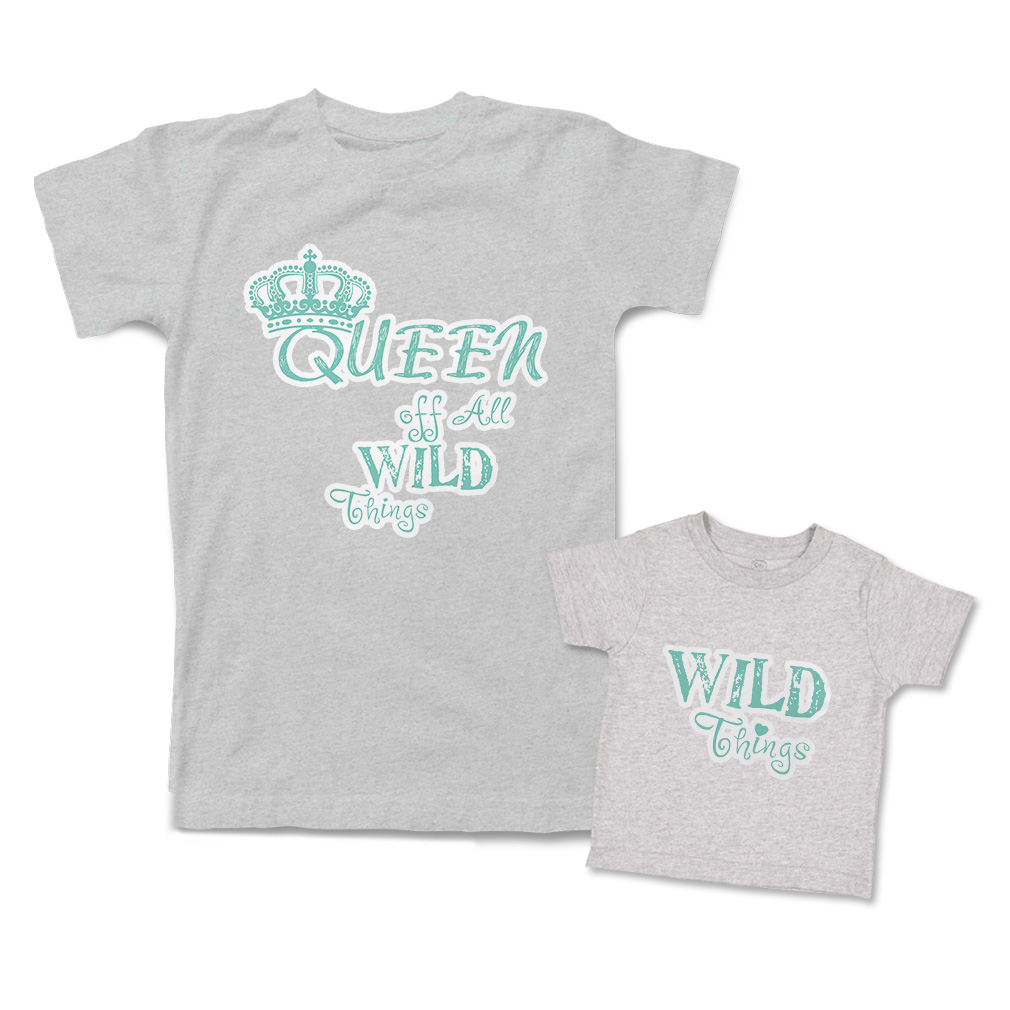 Mommy and Me Outfits Queen of All Wild Things Crown Heart Love Match Clothes - Picture 9 of 9