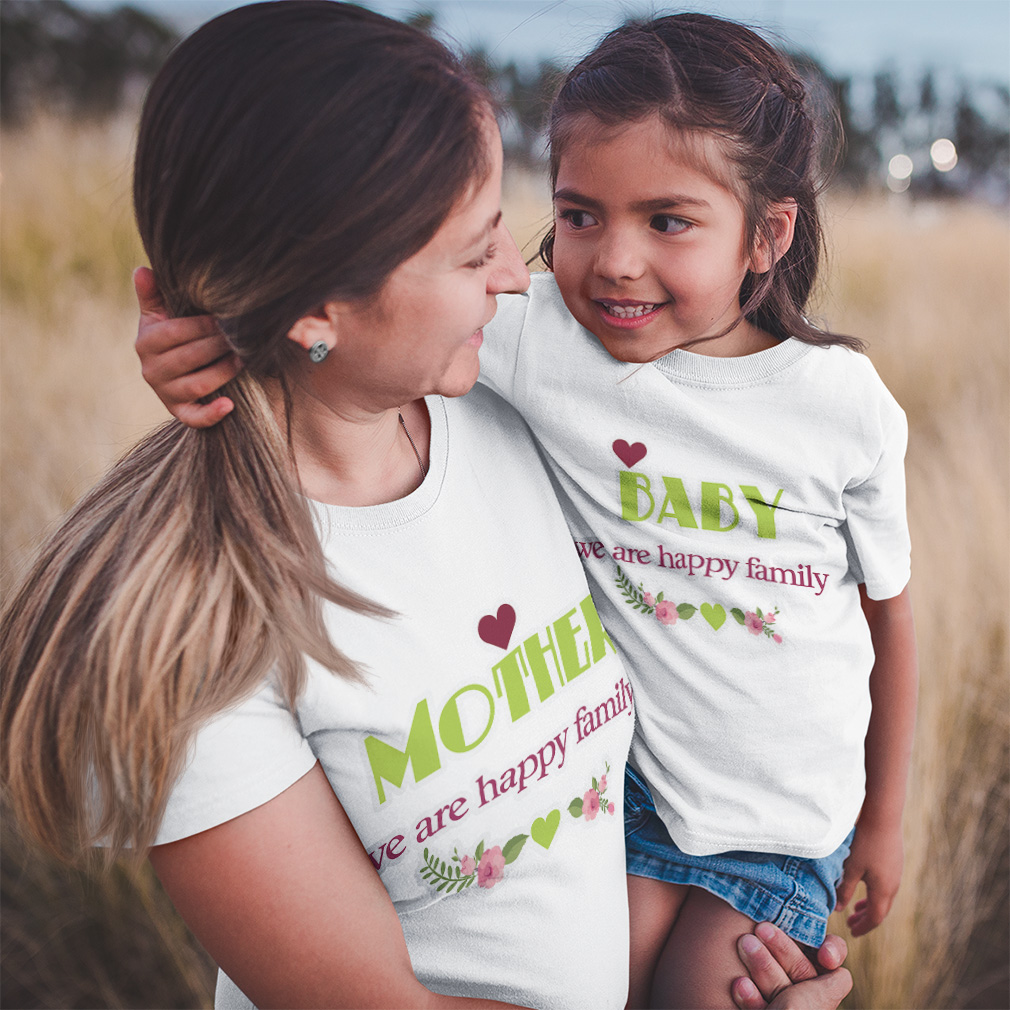 Mommy and Me Outfits Mother Baby We Are Happy Family Heart Flowers Match Clothes